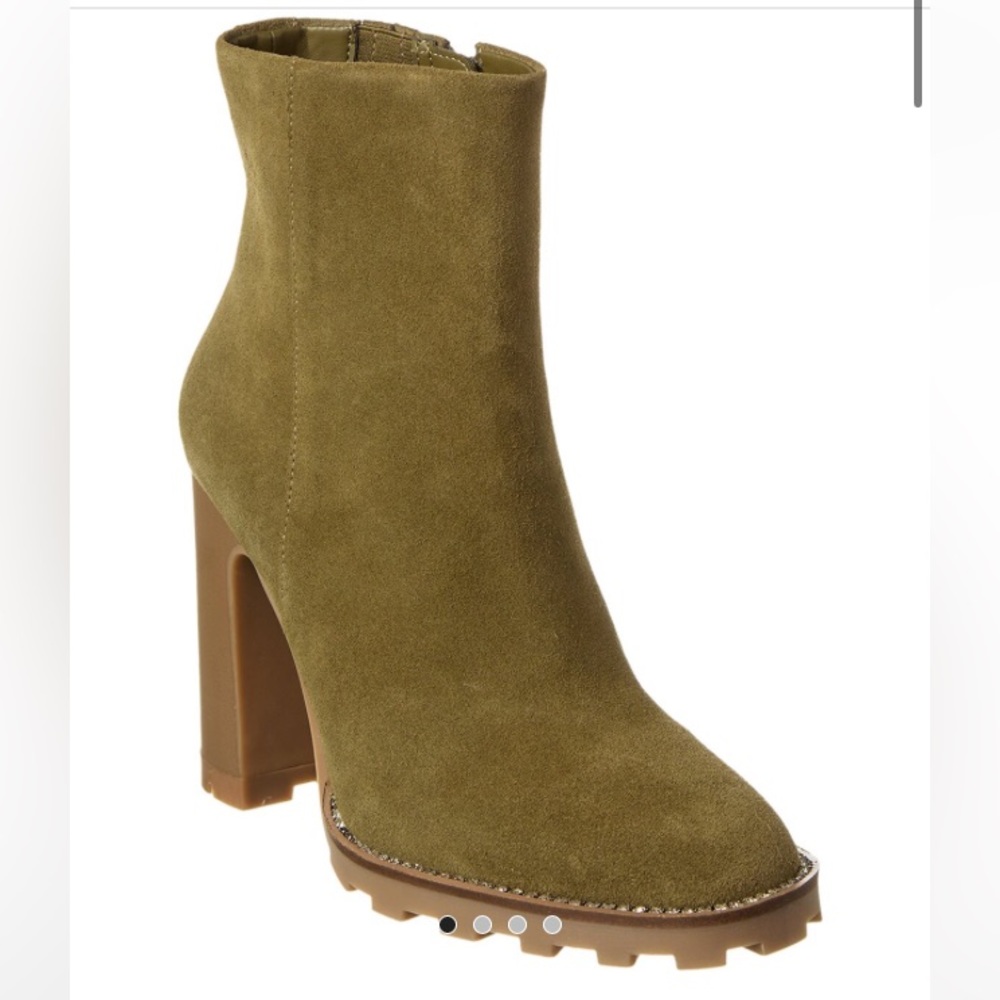 Olive suede bootie